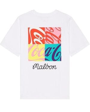 Malbon Golf X Coca Cola Spencerian Block Tee - White