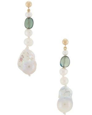 Loren Stewart Pendientes Poet En Color Verde Talla - Blanco