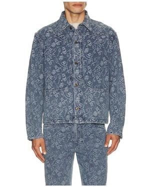 Honor The Gift Floral Utility Jacket - Blue