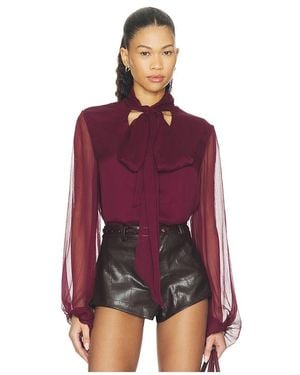 Bardot Solace Tie Front Blouse - Red