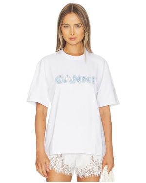 Ganni Heavy Cotton Jersey Relaxed Fit T-Shirt - White