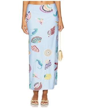 Oceanus Shell Hand Beaded Skirt - Blue