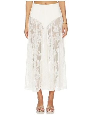 Bardot Hildie High Waisted Midi Skirt - White