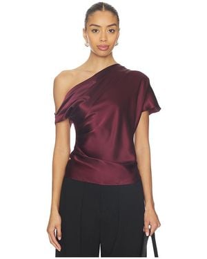 Enza Costa Silk Satin Drape Top - パープル