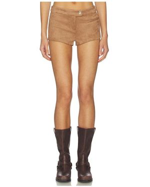 MORE TO COME Graysen Faux Suede Short - White
