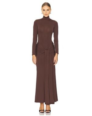 Bardot Alix Maxi Tie Front Dress - Brown