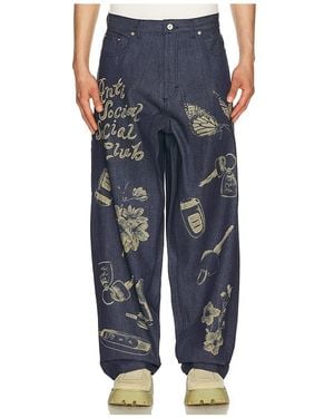 ANTI SOCIAL SOCIAL CLUB Laser-Etched Jeans - Blue