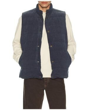Marine Layer Cord Puffer Vest - Blue