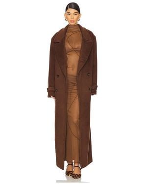 Camila Coelho Agatha Double Breasted Coat - Brown