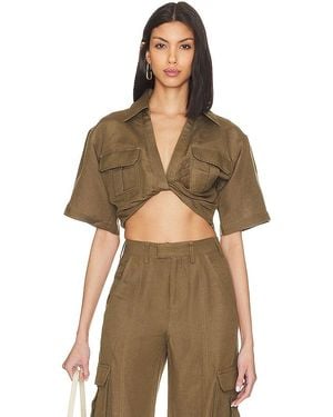 L'academie 'Academie The Chrisa Crop Blouse - Brown