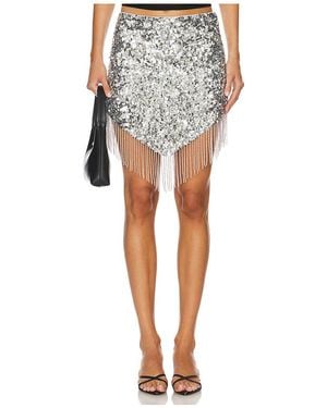 Lovers + Friends Riley Embellished Fringe Mini スカート - メタリック