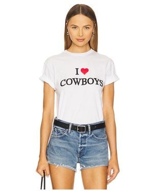 DEPARTURE T-Shirt Mit Motiv I Heart Cowboys - Weiß