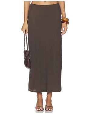 Leset Milo Midi Skirt - Brown
