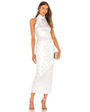 SAU LEE Jill Chinese Jacquard Pencil Dress - White