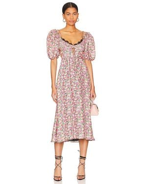 For Love & Lemons Isadora Midi Dress - Pink