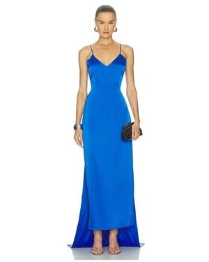 Alejandra Alonso Rojas Fitted Sheath Dress With Removable Train - Blau