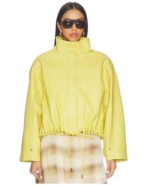 AEXAE Leather Pebble Utility Jacket - Yellow