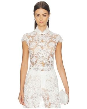 SAU LEE Saphina Lace Top - White