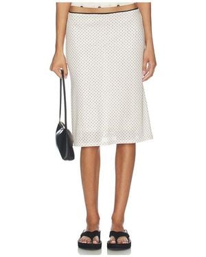 With Harper Lu Mesh Midi Skirt - White