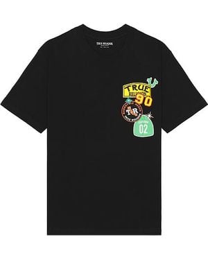 True Religion Shirt Freeway Patch - Schwarz