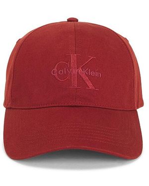 Calvin Klein Monologo Embroidery Baseball Cap - Red