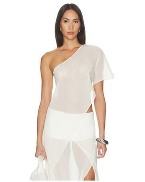 BY.DYLN Marilyn Sheer Top - White