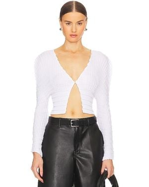 Sid Neigum Cropped Knife X Box Pleated Cardigan - White