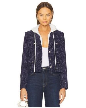 Central Park West Crop Tweed Dickie Blazer - Blue