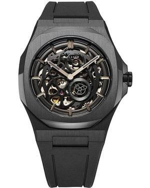 D1 Milano Skeleton Steel 41.5Mm Watch - Schwarz
