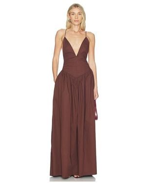 Adriana Degreas Opulence Deep-V Maxi Dress - Purple
