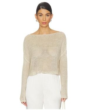 Enza Costa Leinen-Sweater Aus Offenem Strick Mit Bateau-Ausschnitt - Natur