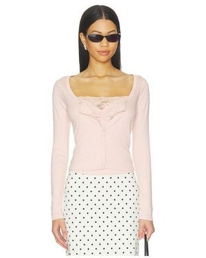 Lioness Babydoll Long Sleeve Top - White