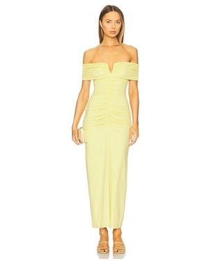 Susana Monaco V Wire Gathered Off The Shoulder Dress - Yellow