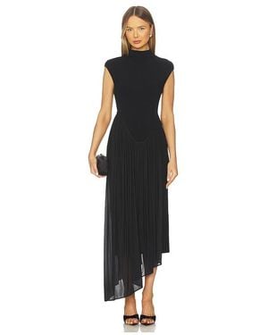 Et Ochs Francis Knit Combo Midi Dress - Black