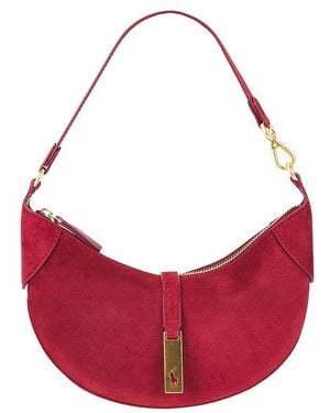 Polo Ralph Lauren Suede Shoulder Bag Small - Red