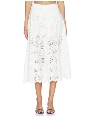 FRAME The Deco Eyelet Skirt - White