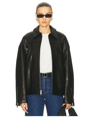 GRLFRND Alek Leather Moto - Blue