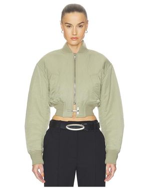 Halo Crop Bomber Jacket - Green