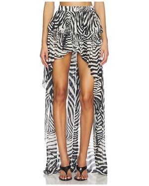 Blumarine Falda Print Chiffon En Color Negro, Blanco Talla (También En 38) - Multicolor