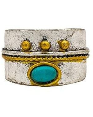 petit moments Anillo Wilder En Color Azul Turqueza Talla (También En 6, 8) - Metálico
