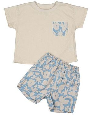 Wild Wawa Kids Short Set - White