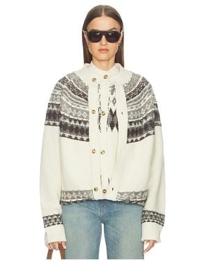 Monse Cárdigan Fold-Up Fair Isle En Color Ivory Talla (También En S) - Neutro