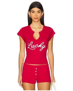 Bella Venice Camiseta Gráfica De Manga Corta Lucky En Color Rojo Talla (También En Xs, S, M, Xl)