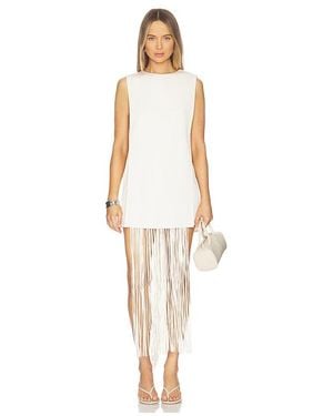 Alexis Mackenzie Dress With Removable Fringe - White