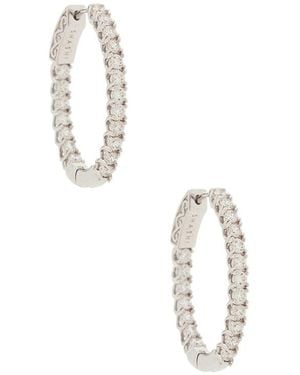 Shashi Oval Diamond Hoop - White