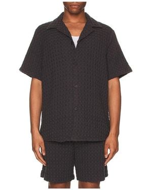 Oas Nearly Cuba Waffle Shirt - Black