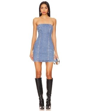 ROTATE BIRGER CHRISTENSEN Rhinestone デニムドレス - ブルー