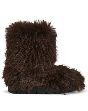 MSGM Fluffy Flat Boot - Brown