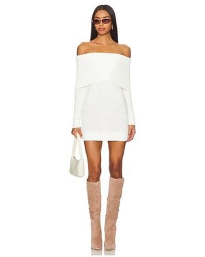 superdown Acrylic Polyamide Bouclé Off-Shoulder Jumper - White