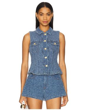 Ganni Fluffy Denim Fitted Top - ブルー